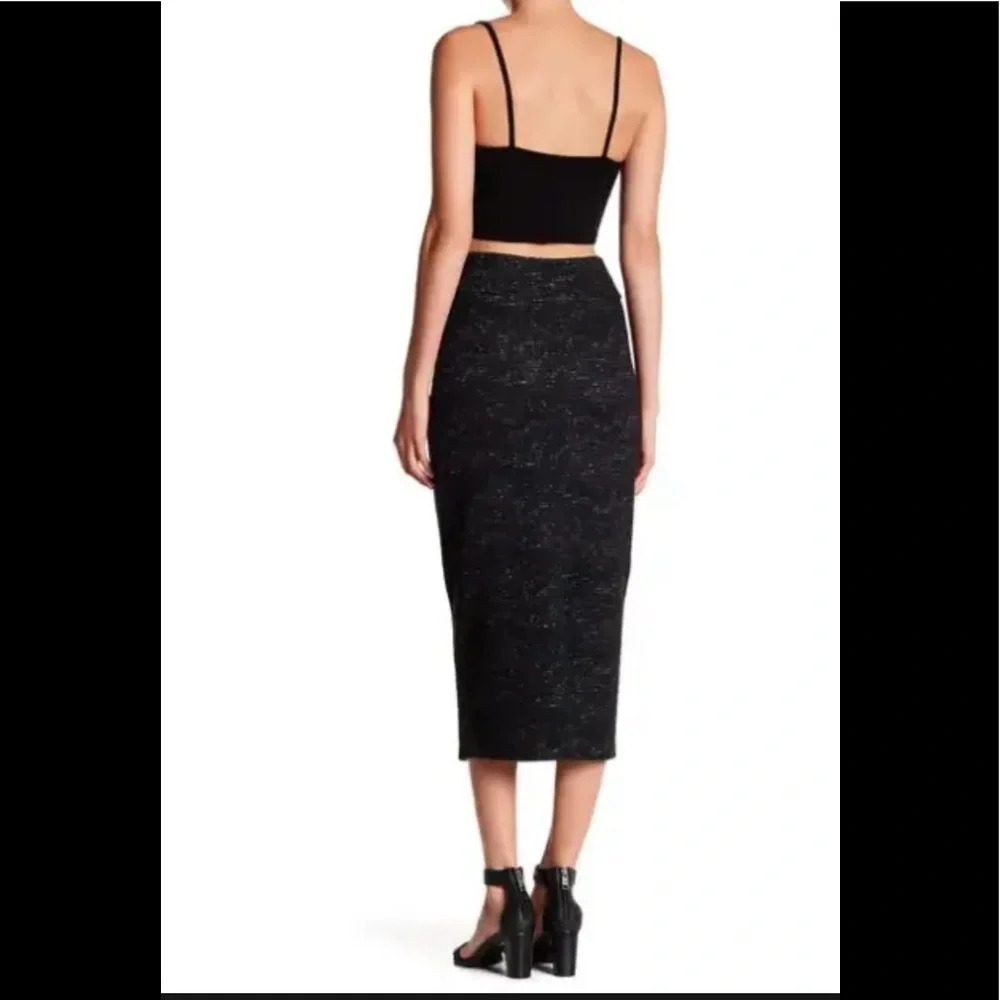 14th & UNION Size Medium Ottoman Jacquard Knit Pencil Skirt Black Pull-on NWT - Picture 2 of 8